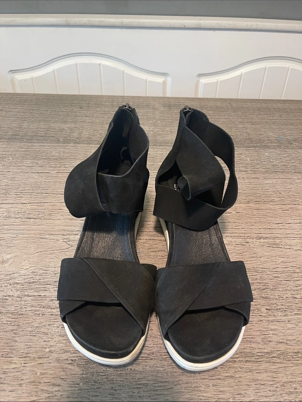 Eileen Fisher 'Viv' Nubuck Wedge Sandals Size 7